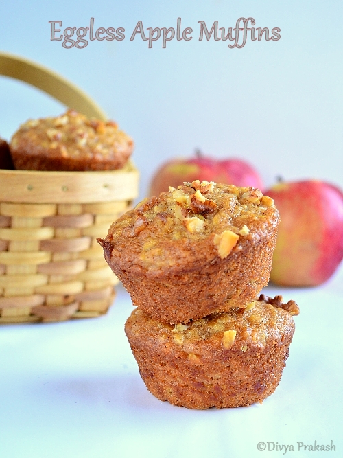 Divya's culinary journey Apple Muffins Recipe (Eggless) Eggless Apple Muffin recipe