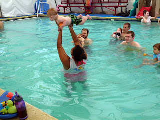 Freddie at a swimming lesson