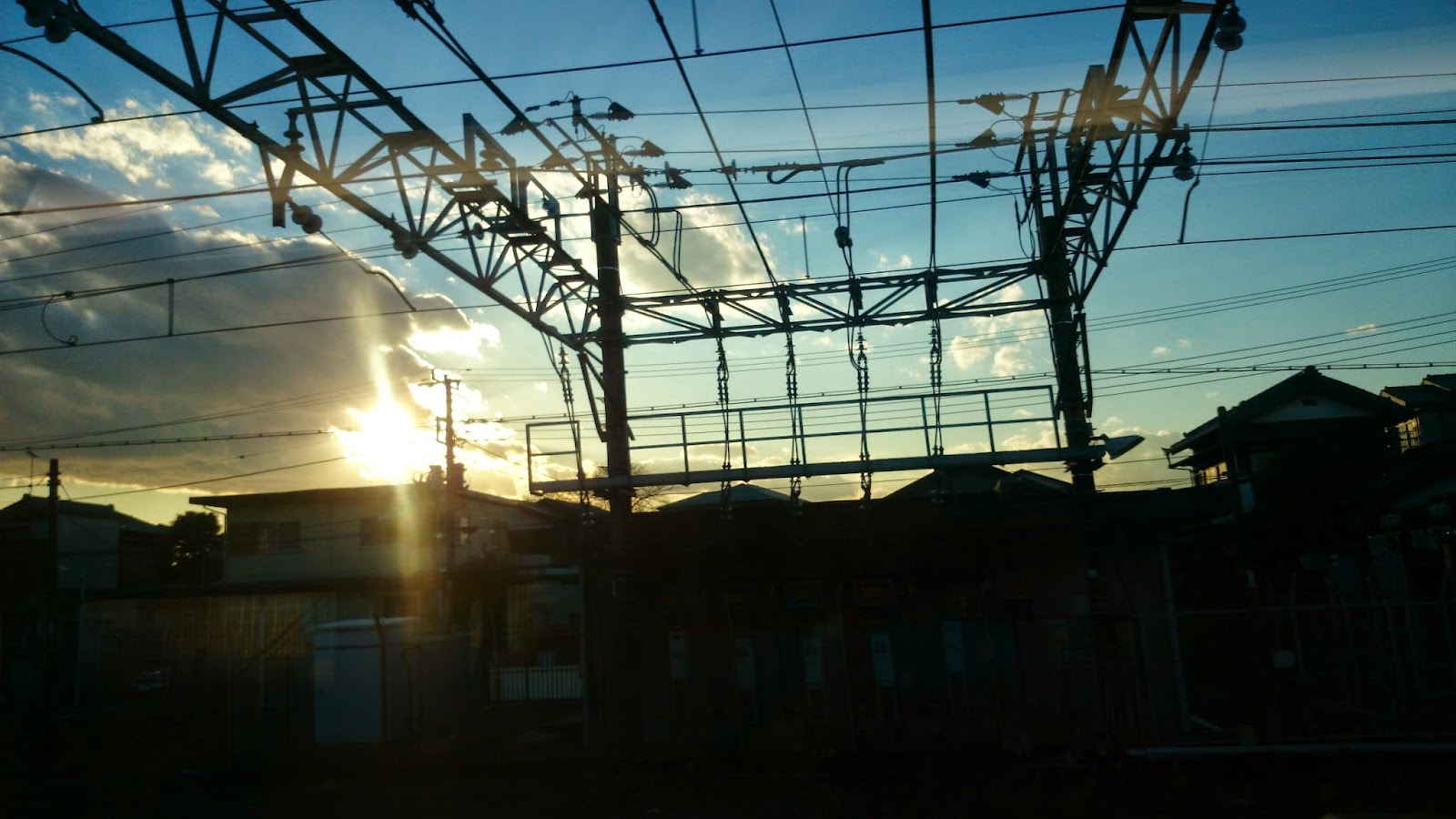 不一樣的一個人 東京成田機場nex火車上的日落 2013 12