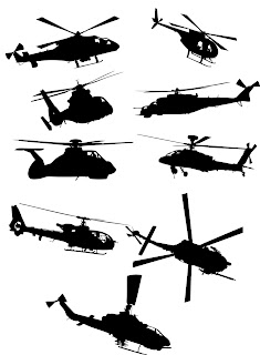 siluetas helicoptero vector