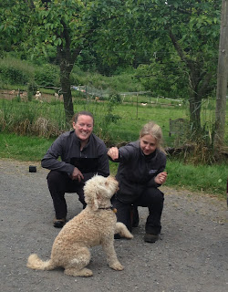 Truffle Dog Company's Alana McGee and Kristin Rosenbach with Stella