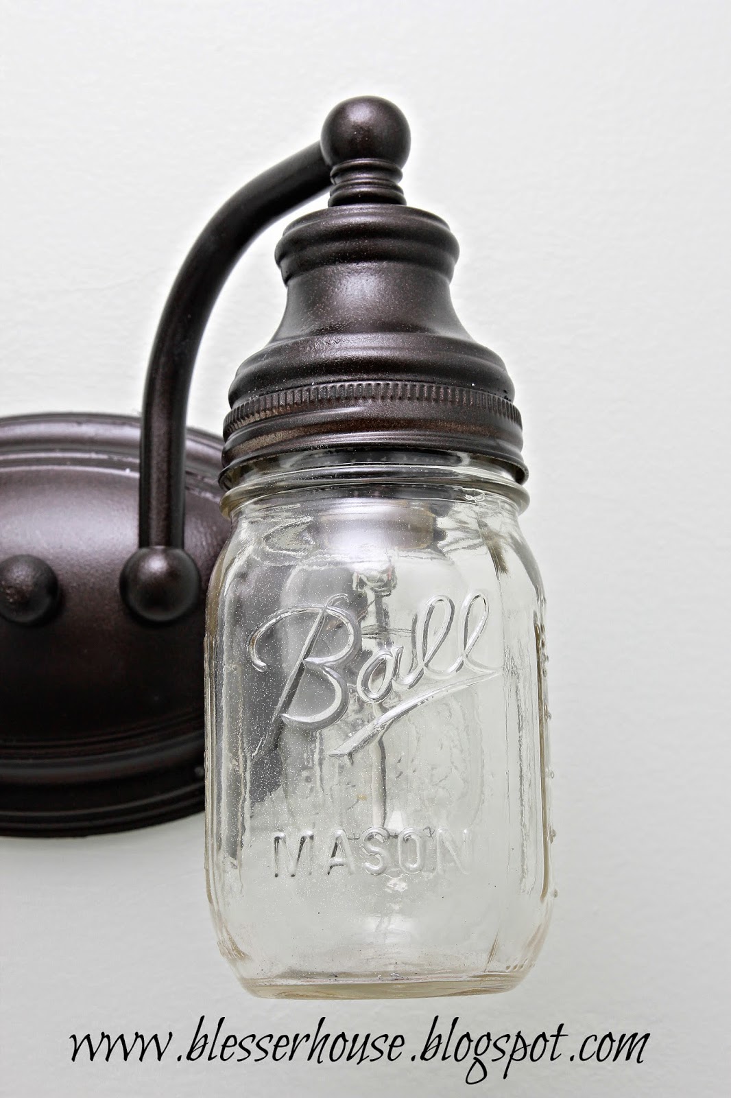 DIY Mason Jar Vanity Light - Bless er House