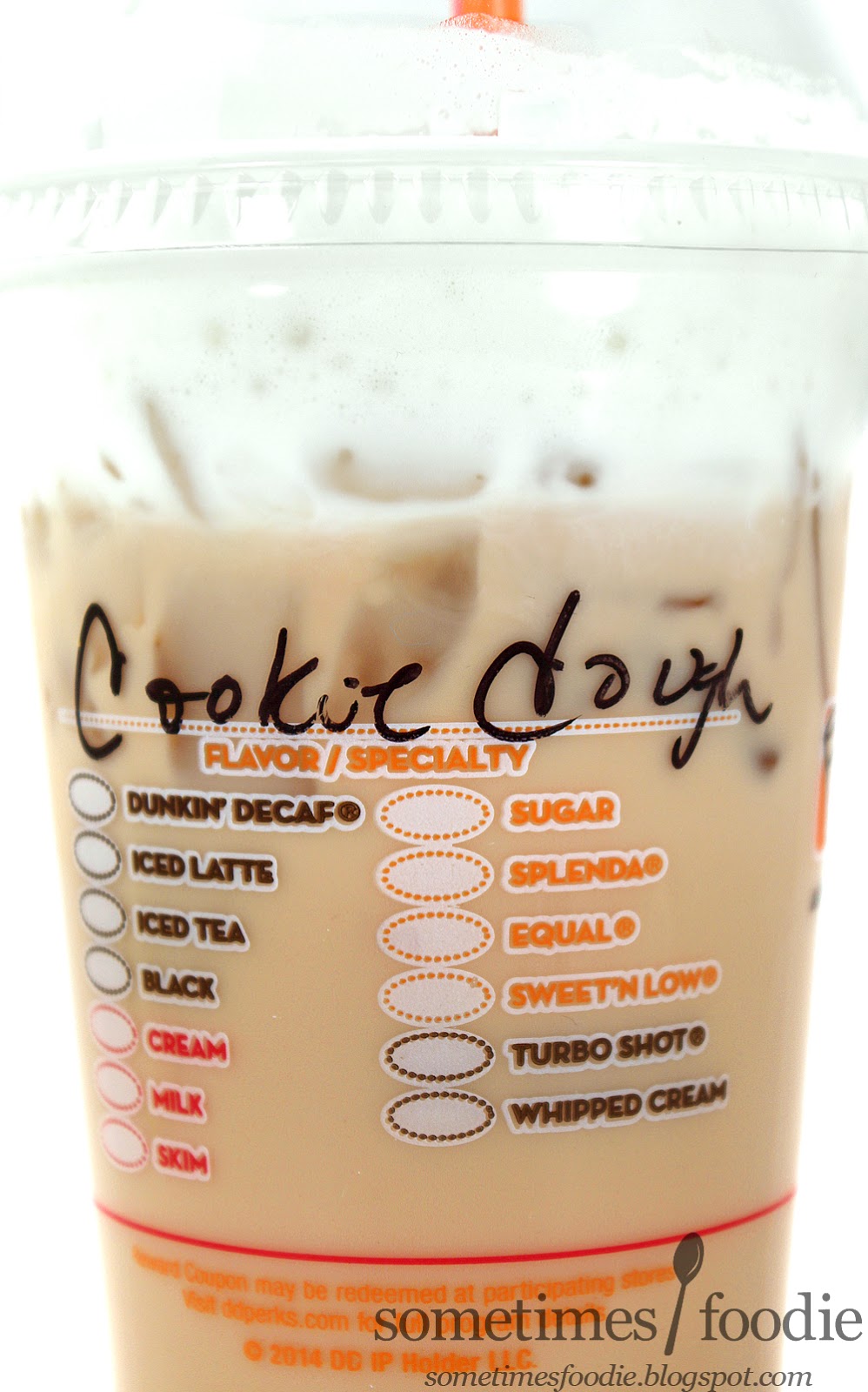 Sometimes Foodie Iced Cookie Dough Latte (with sugar and milk) Dunkin