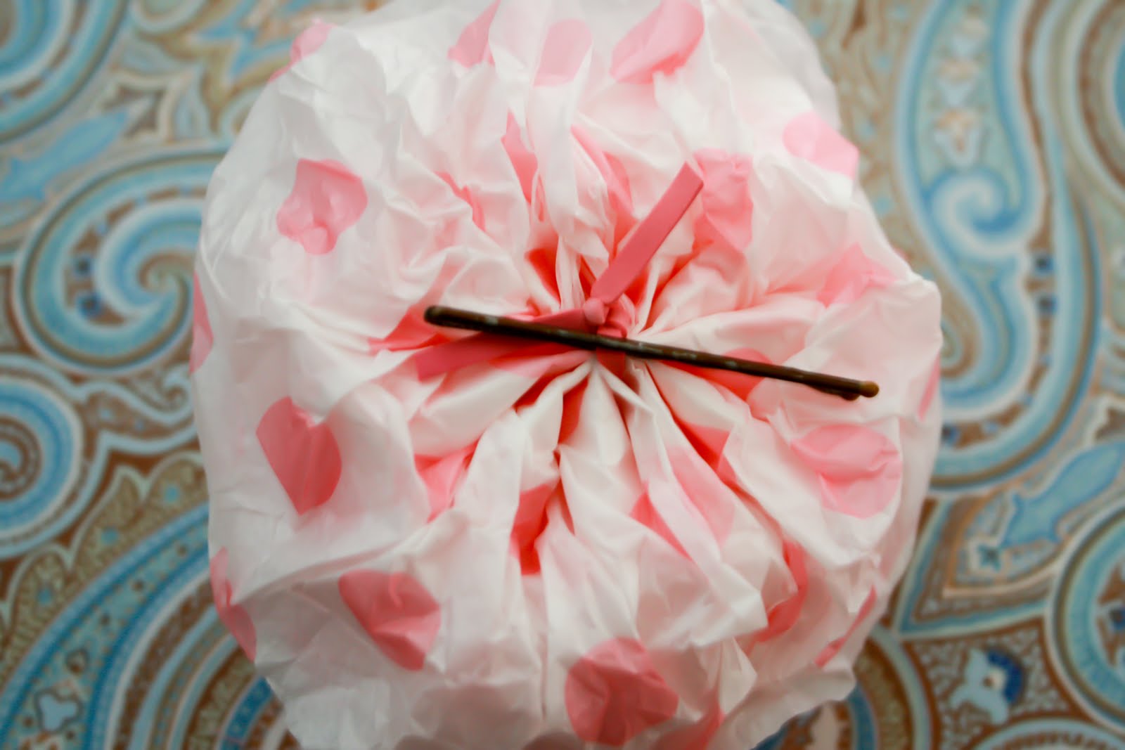 Tissue paper flower hair clips