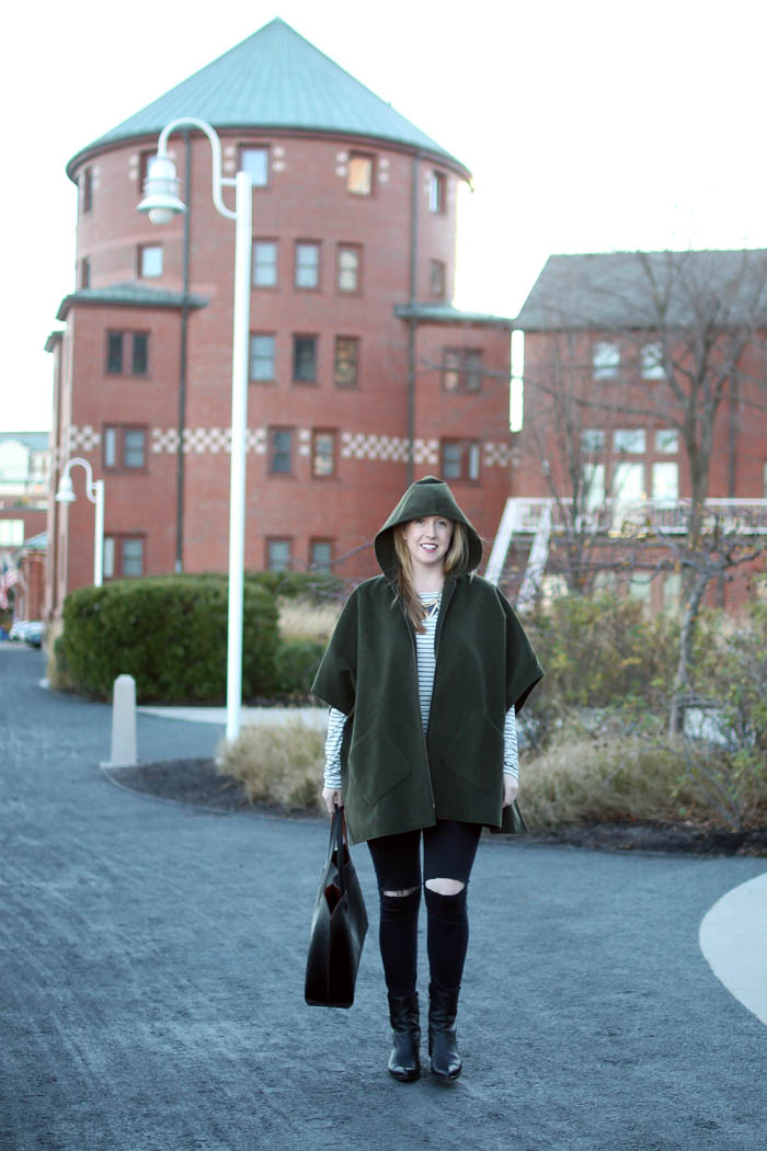 boston bloggers, olive cape poncho nordstrom, fall layers