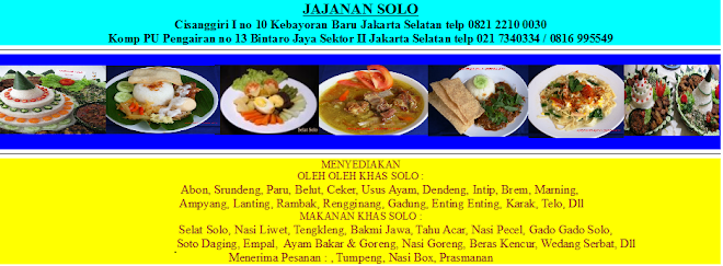 MAKANAN DAN OLEH OLEH KHAS SOLO