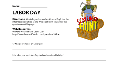 Free printable labor day worksheets | Best Holiday Pictures