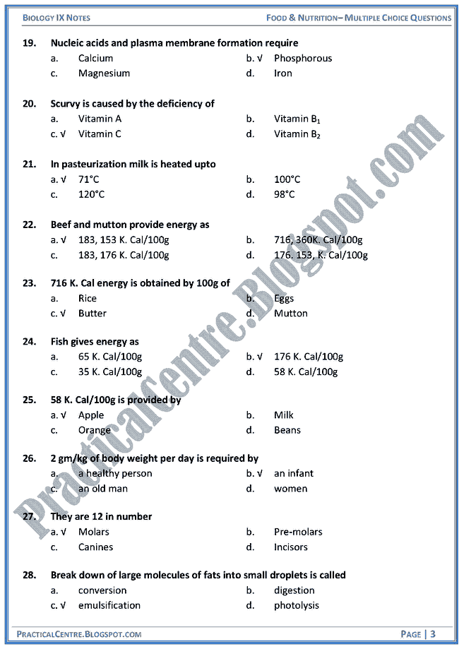 food-and-nutrition-mcqs-biology-ix