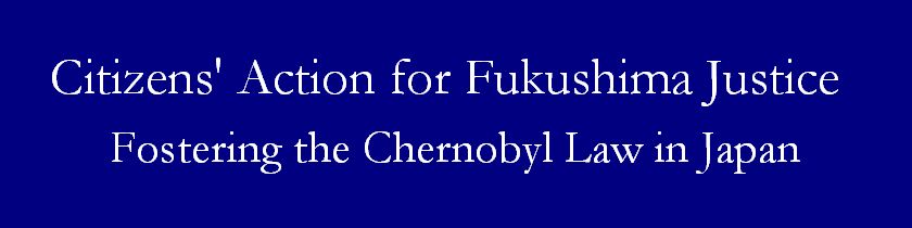 Citizens' Action for Fukushima Justice--Fostering the Chernobyl Law in Japan--