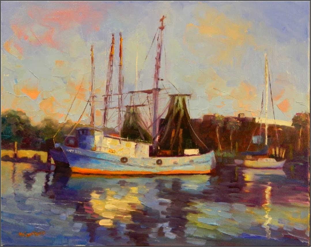 Paint Dance "Early Morning Light, Shem's Creek", 16x 20, oil on canvas