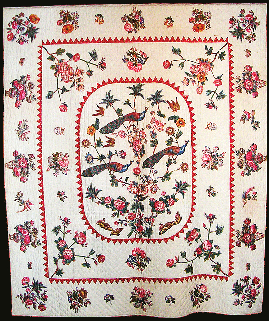1812 Broderie Perse applique quilts from the 1812 era