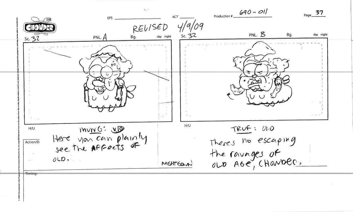 BRETT VARON CHOWDER STORYBOARD "Old Man Thyme" I wrote and