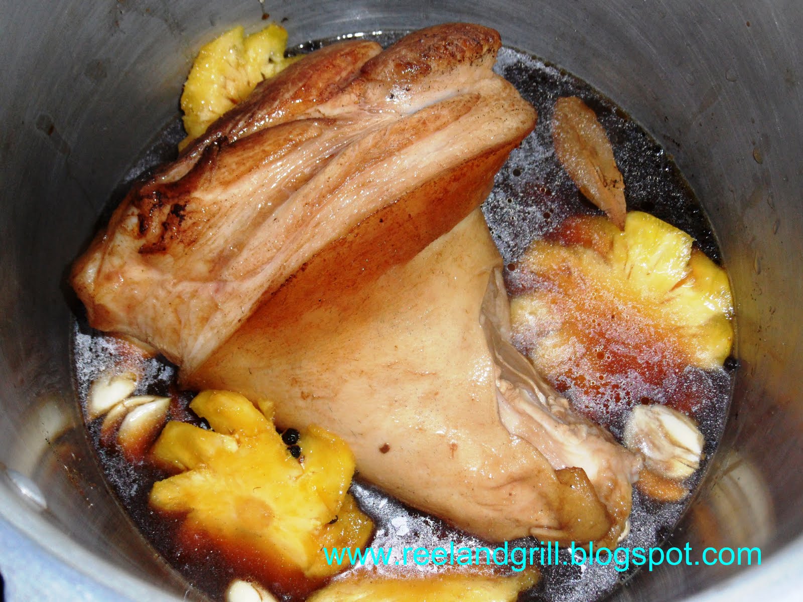 Reel and Grill Pata Hamonado (Pork Knuckle Cooked in Pineapple Juice, Sugar and Soy Sauce)