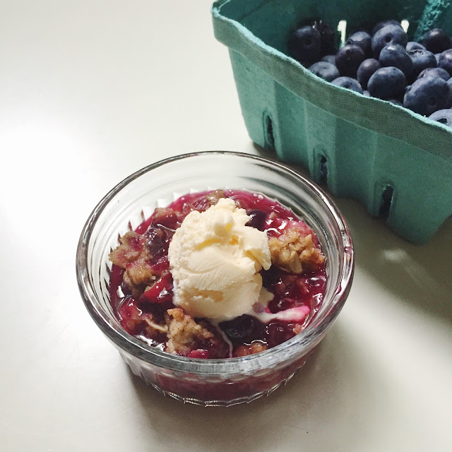 Blueberry Crisp, Blueberries, Recipe, Summer
