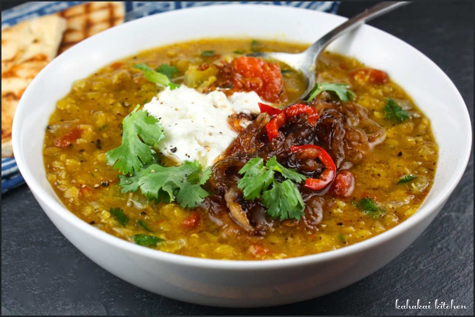 Kahakai Kitchen (An Amazing) Moroccan Lentil Soup with Yogurt & Chilli