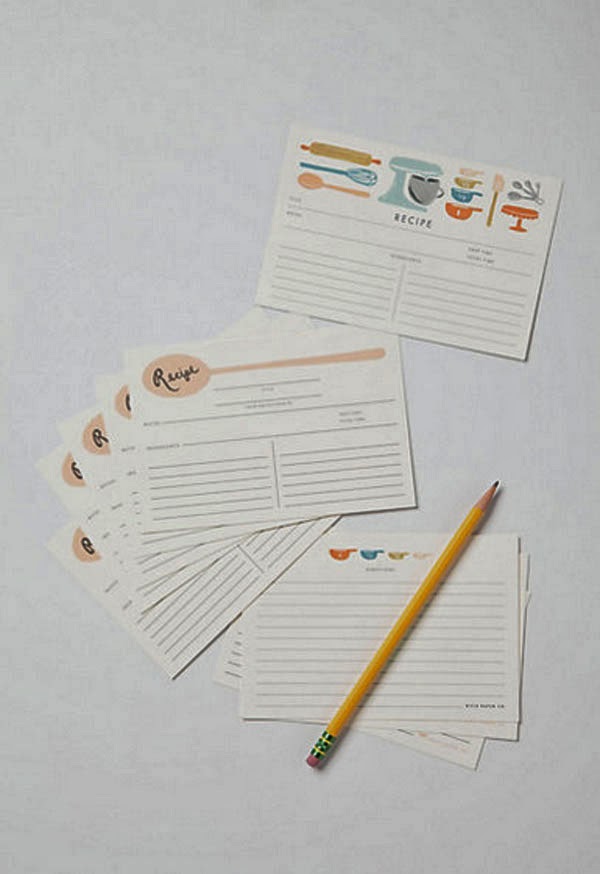 blank recipe cards