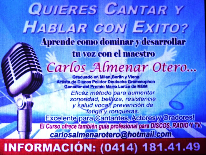 INFORMACION IMPORTANTE PARA CANTANTES  ACTORES Y ANIMADORES