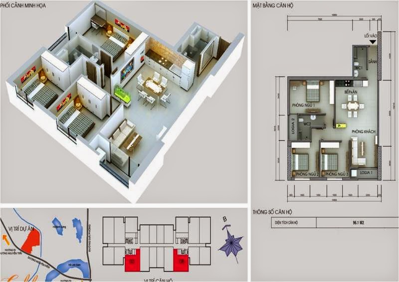 Căn số 3 - 8 DT 96,1m2. Golden Central Tower - Vinaconex 2