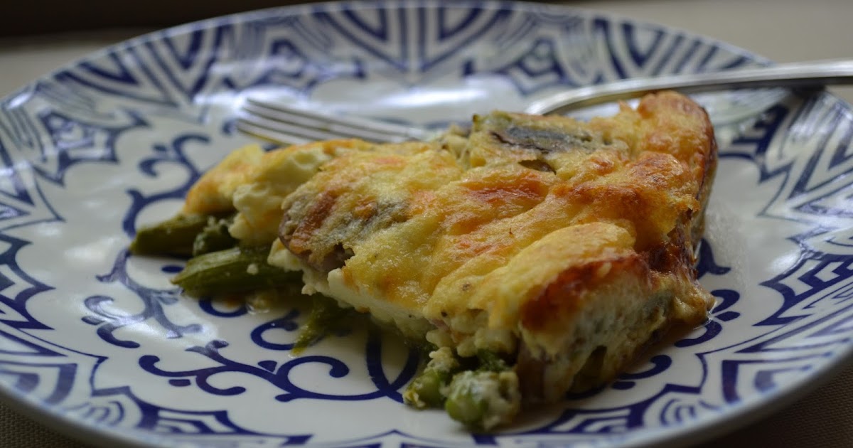 Asparagus Mushroom Bacon Crustless Quiche