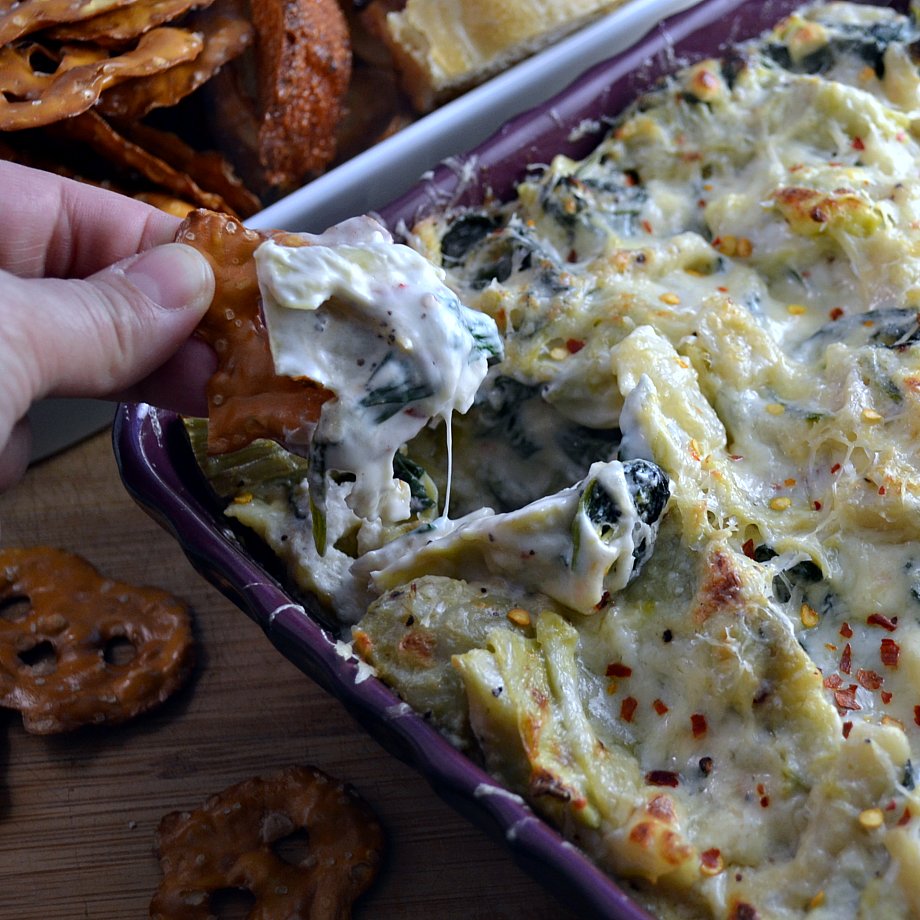 The Foodie Couple Creamy Spinach Artichoke Dip