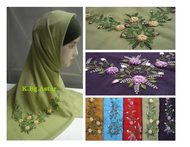 PRE-ORDER : TUDUNG SULAM BUNGA ASTER - RM 55 each