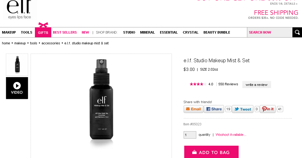 Beautiful & Unspoilt Review E.l.f. Makeup Mist & Set