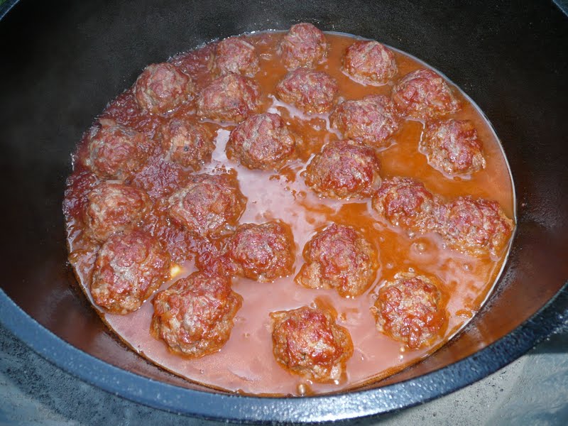 Everyday Dutch Oven Cola Meatballs