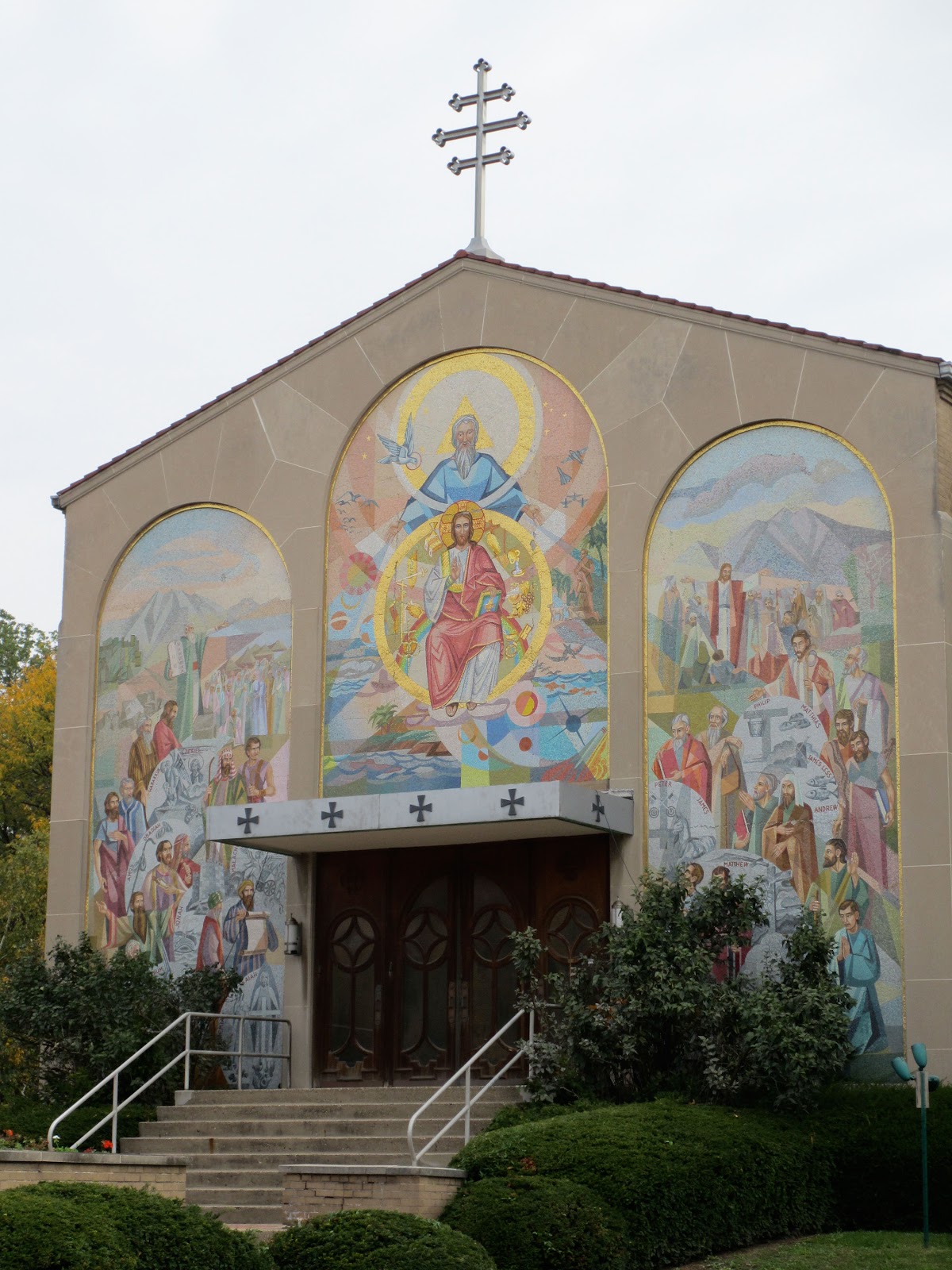 Pittsburgh Murals and Public Art Mosaic Mural at Holy Spirit Church by