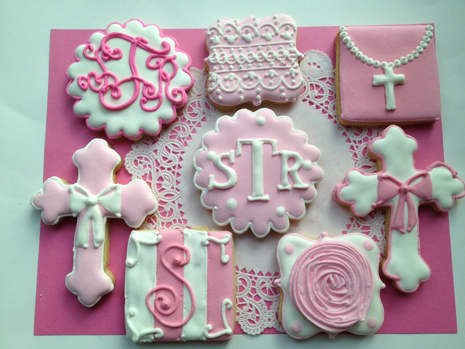 One Preppy Cookie Feminine Baptism Cookies...and Monograms!
