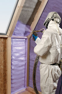 WALLTITE Insulation being sprayed - spray foam insulation