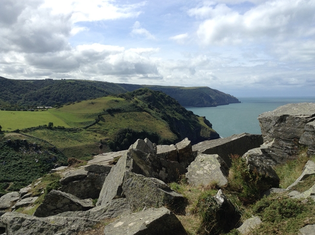 valley of the rocks ocean cliffs britain mountains hills somerset england sea landscape pretty