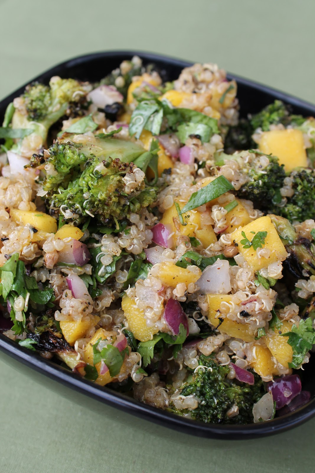 Home by 28 Cooks Quinoa Broccoli Salad with Mango, Red Onion, and