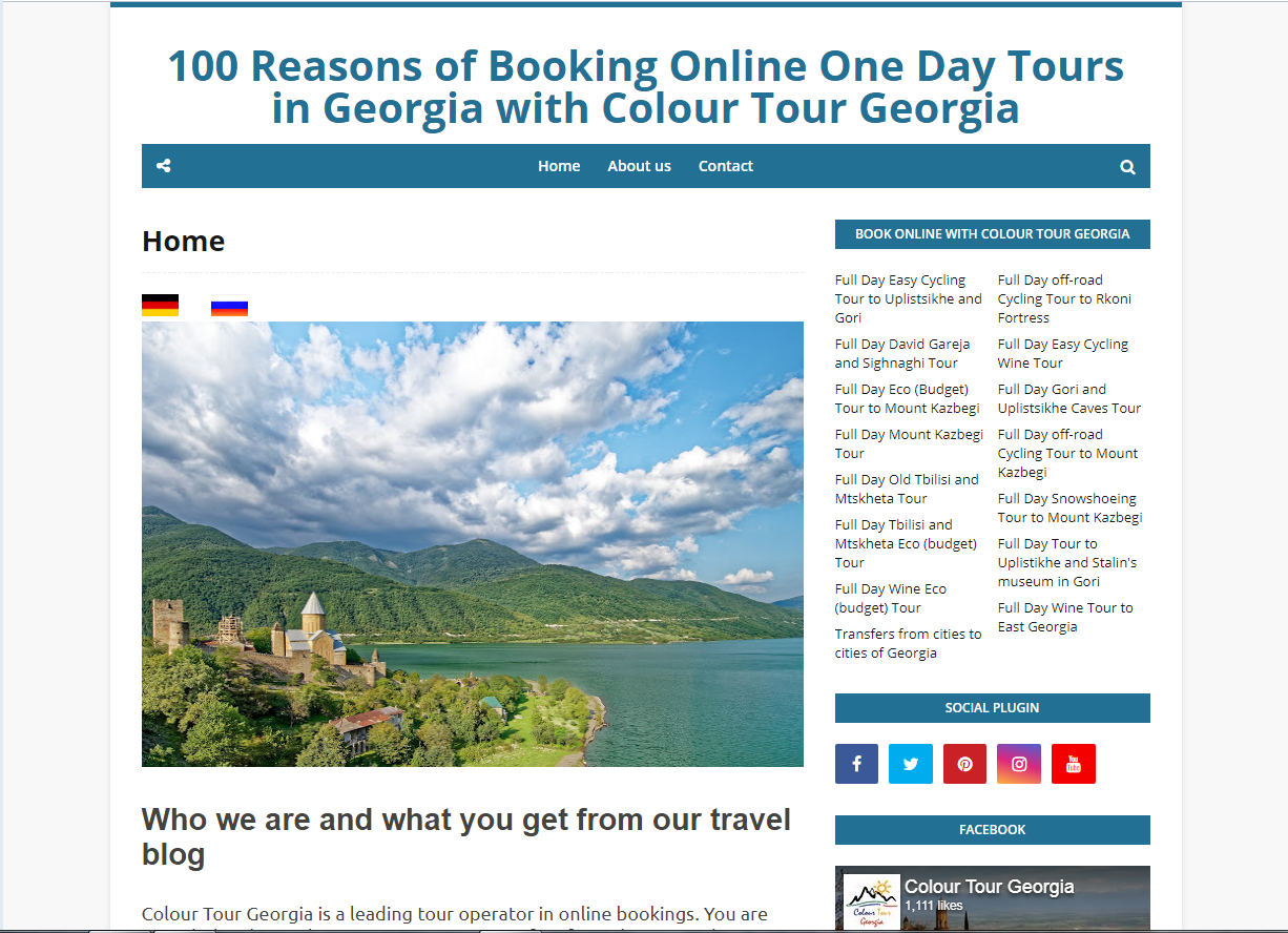 BOOK ONLINE WITH COLOUR TOUR GEORGIA