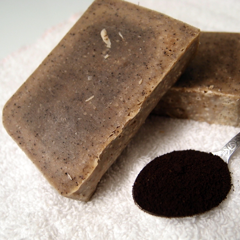 Soap with coffee grounds