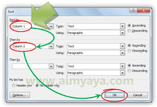 Cara Mengurutkan Data pada Tabel Ms Word Gambar: Mengurutkan data tabel di microsoft word berdasarkan kolom tertentu