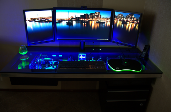 Water Cooled Pc Built Into Desk All Fun Site
