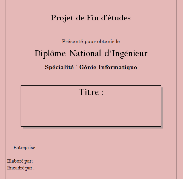 [Docx] Page de Garde PFE Génie Informatique  RapportDeStage