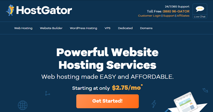 Start Your Website With HostGator Today - One Click Installations!