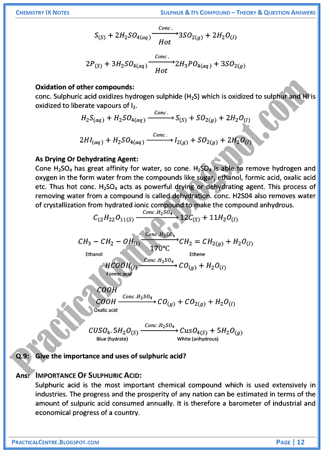 sulphur-and-its-compound-theory-and-question-answers-chemistry-ix