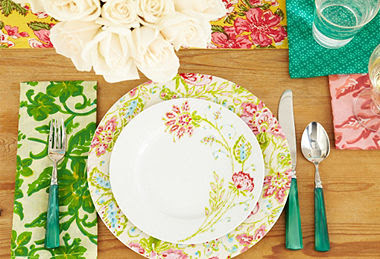 Fresh floral place setting spring decor, 2013, flowers, colorful, table decor