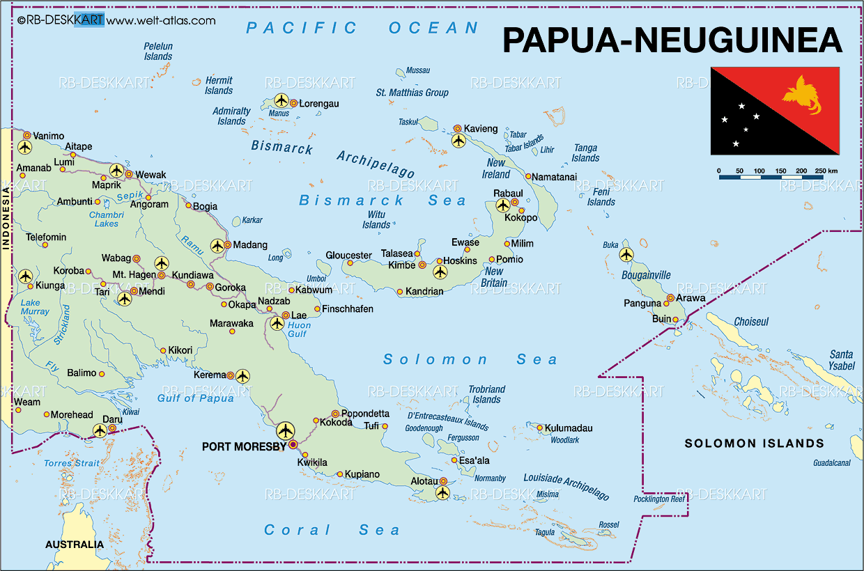 PAPUA NEW GUINEA GEOGRAPHICAL MAPS OF PAPUA NEW GUINEA