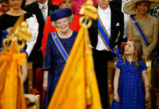 Dutch King Willem-Alexander and his wife Queen Maxima arrive to attend a religious ceremony at the Nieuwe Kerk church in Amsterdam