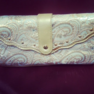 gold embroidered clutch bag