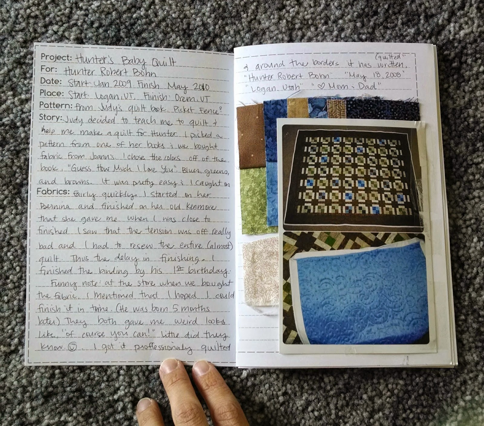 from blank pages... Quilt Journal
