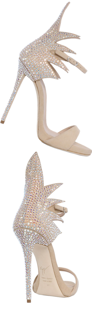 Giuseppe Zanotti Swarovski Crystals 120mm Suede Sandal