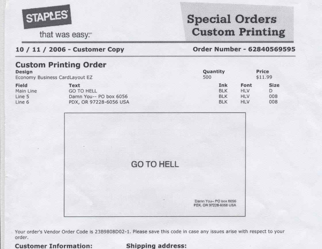 Print business cards staples