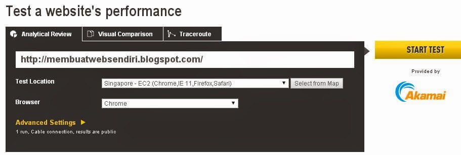 Cara mengetahui kecepatan website blog dengan webpagetest Cara mengetahui kecepatan website blog dengan webpagetest