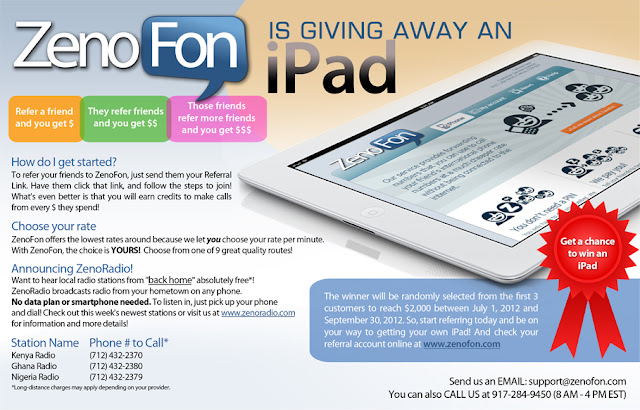 Zenofon Contest to win free iPad