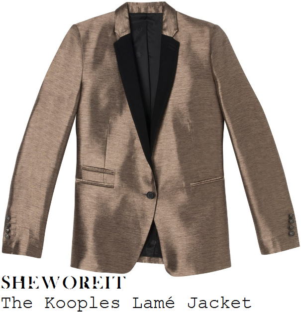 sheworeit Caroline Flack's The Kooples Burnished Gold Metallic Lamé