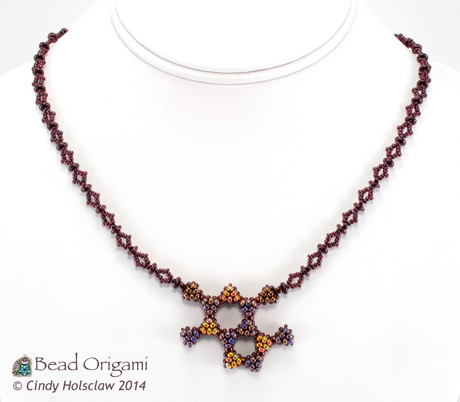 Bead Origami Free Pattern Diamond O Beaded Chain